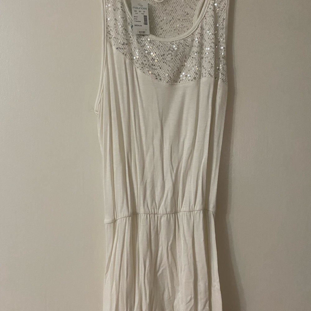 Chic White Sequin Dress